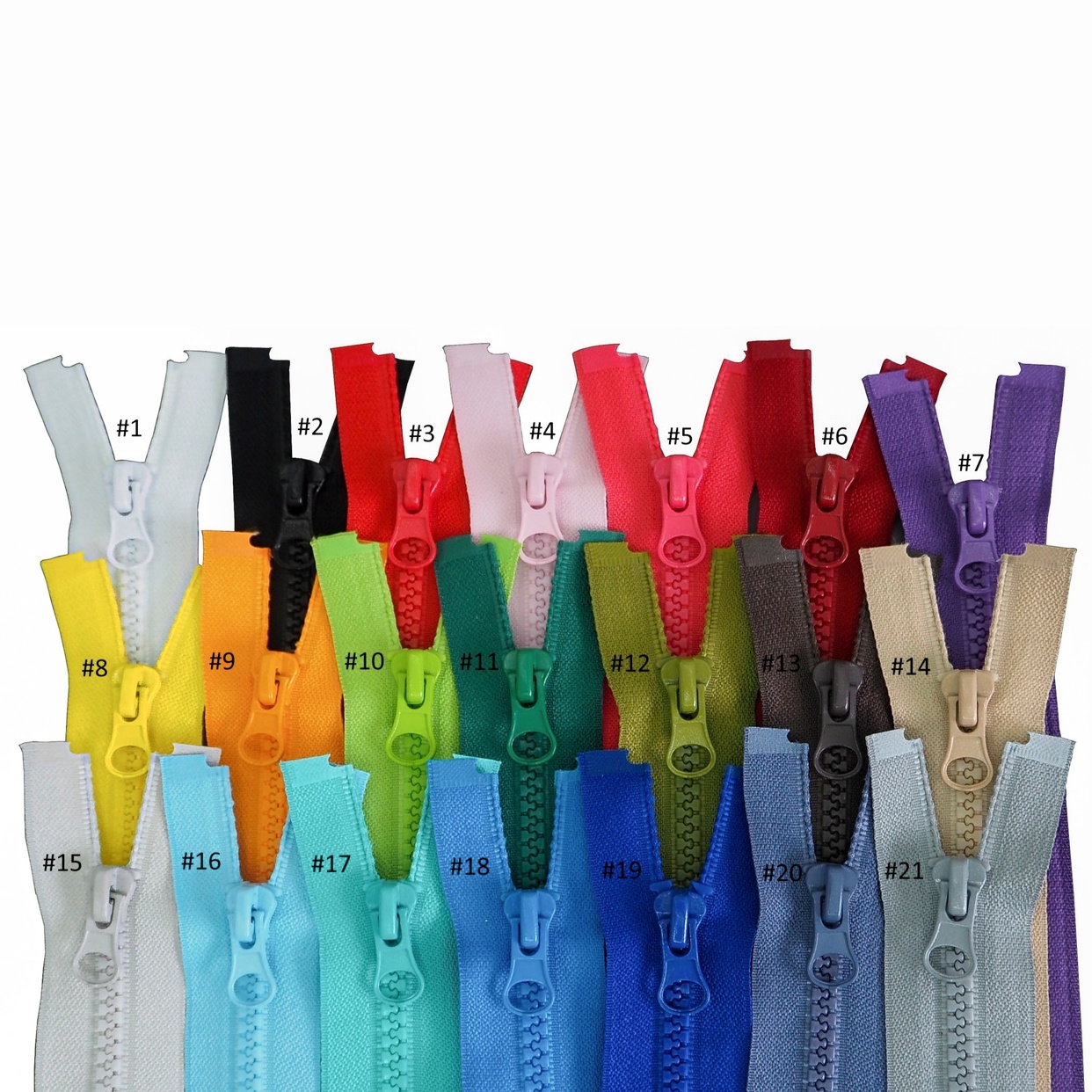 Reißverschluss Kunststoff Plastik teilbar grob Zipper 15 cm - 50 cm