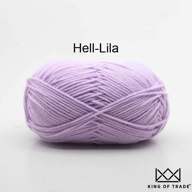 50g Hell-Lila Milchwolle Milchbaumwolle Milchgarn 100m - 04# Light Purple