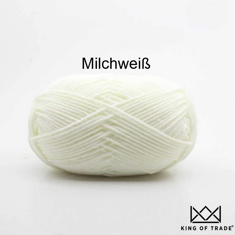 50g Milchweiß Milchwolle Milchbaumwolle Milchgarn 100m - 06# Milk White