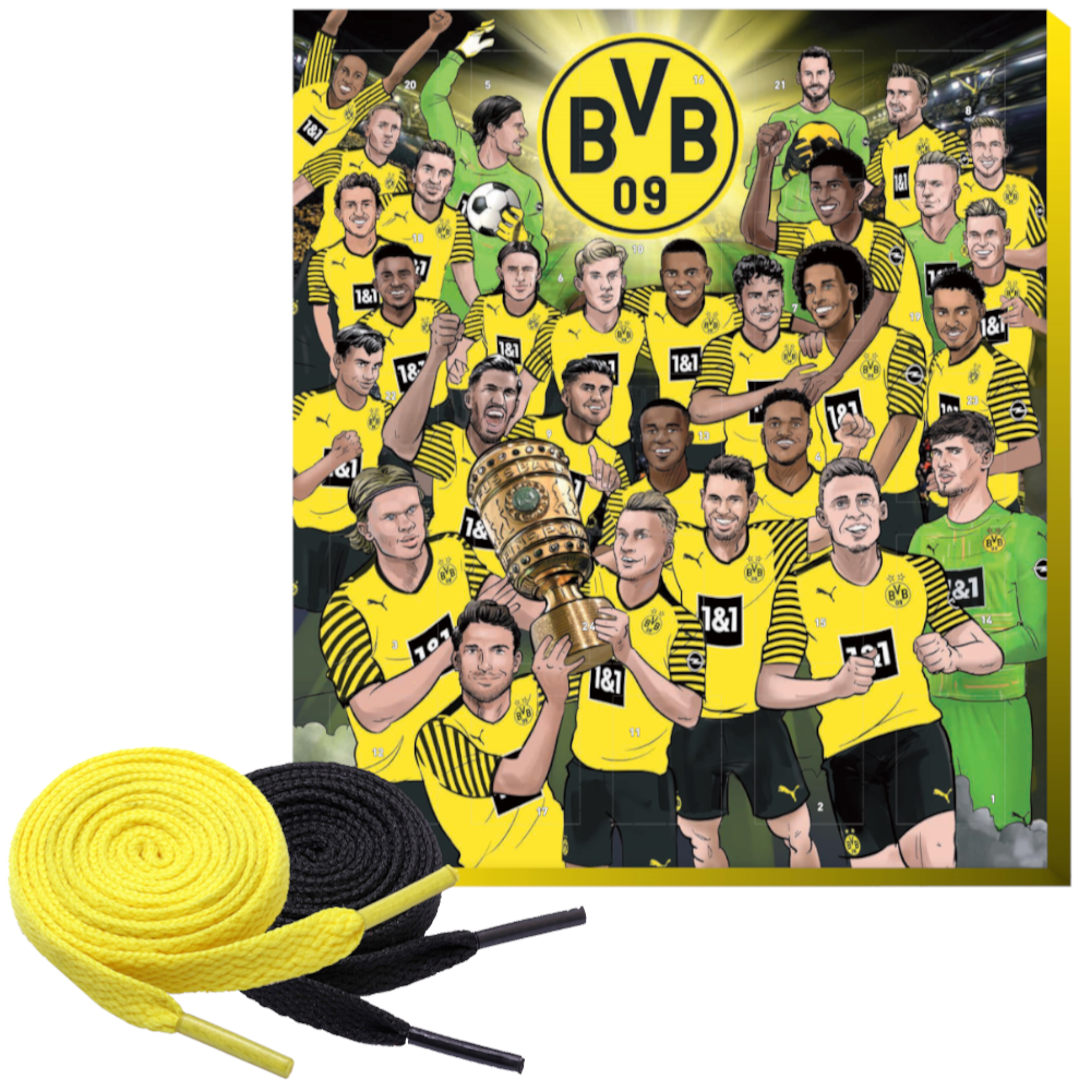 Borussia Dortmund Exklusiv Comic Adventskalender Autogramm 2021 + Fan-Schnürsenkel 2#, 5#