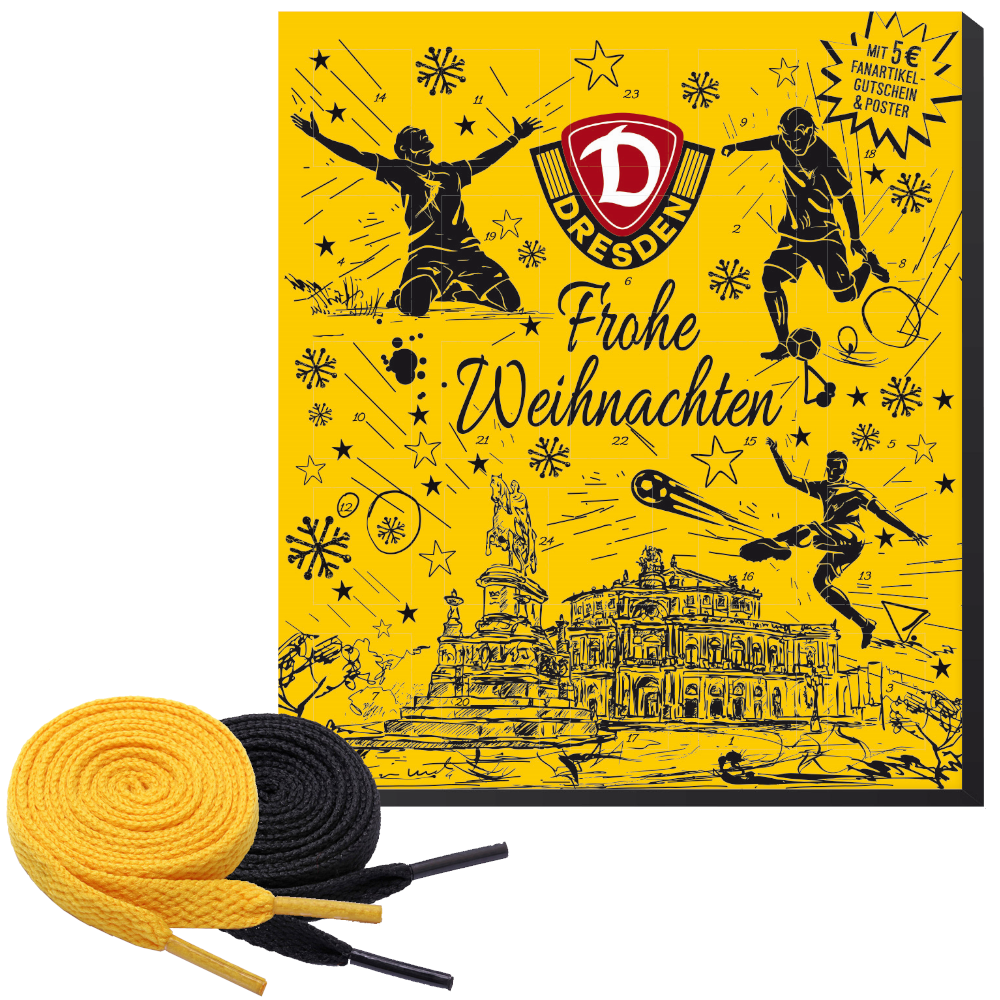SG Dynamo Dresden Premium Adventskalender mit Poster Weihnachtskalender + Fan-Schnürsenkel 2#, 7#