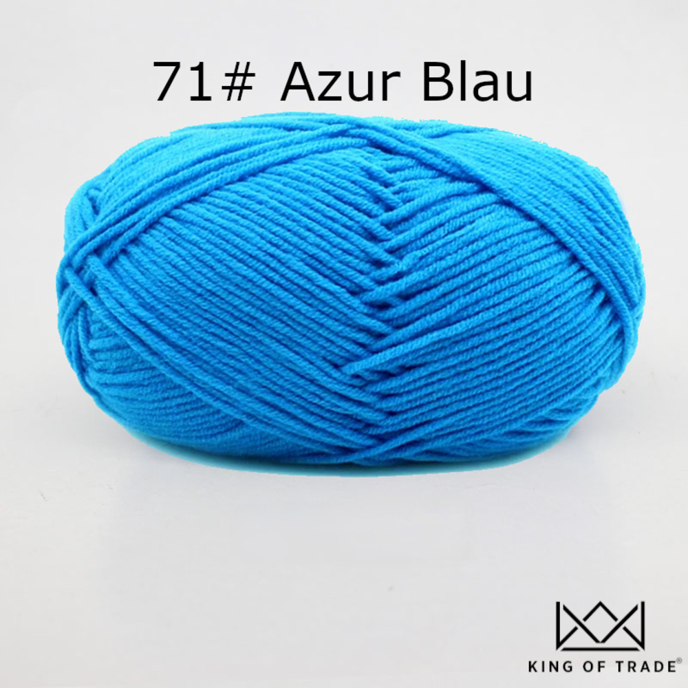 2 x 50g Azur Blau Milchwolle Milchbaumwolle Milchgarn 100m - 71# Azur Blau